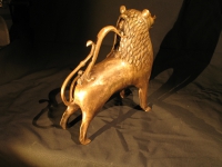 Medieval bronze aquamanile in the form of a lion